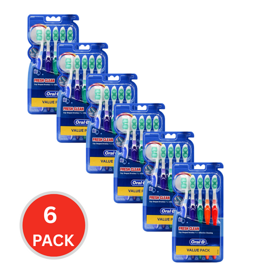 Oral B Pk5 Toothbrushes Fresh Clean Medium Value Pack (6x Pack)
