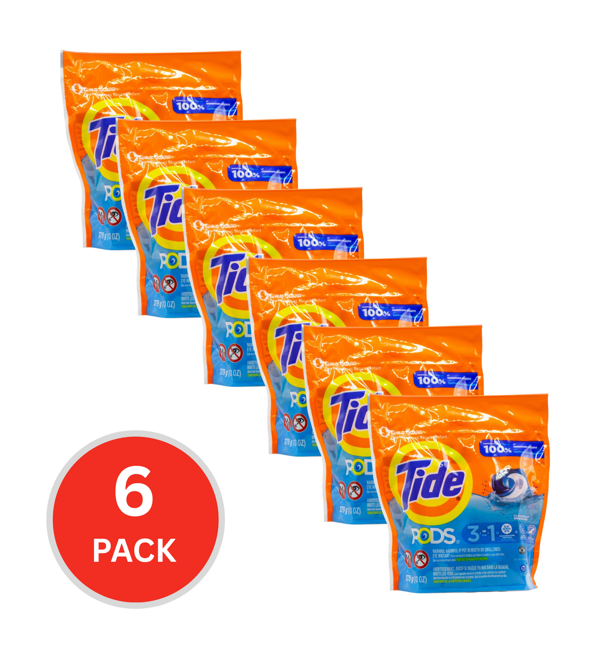 96 pc Tide Pk16 Laundry Pods 3 In 1 Clean Breeze (6x Pack)