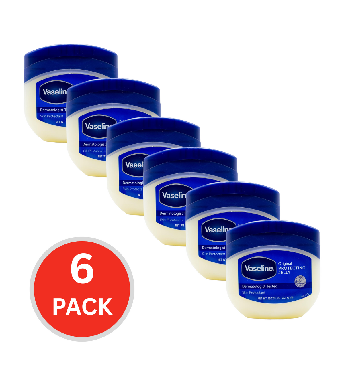 Vaseline 450ml Original Protecting Jelly (6x Pack)