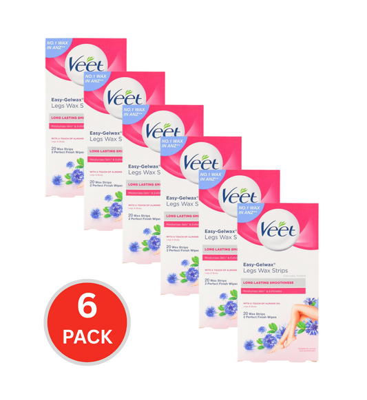 Veet Pk20 Wax Strips With A Touch Of Almond Oil (6x Pack)