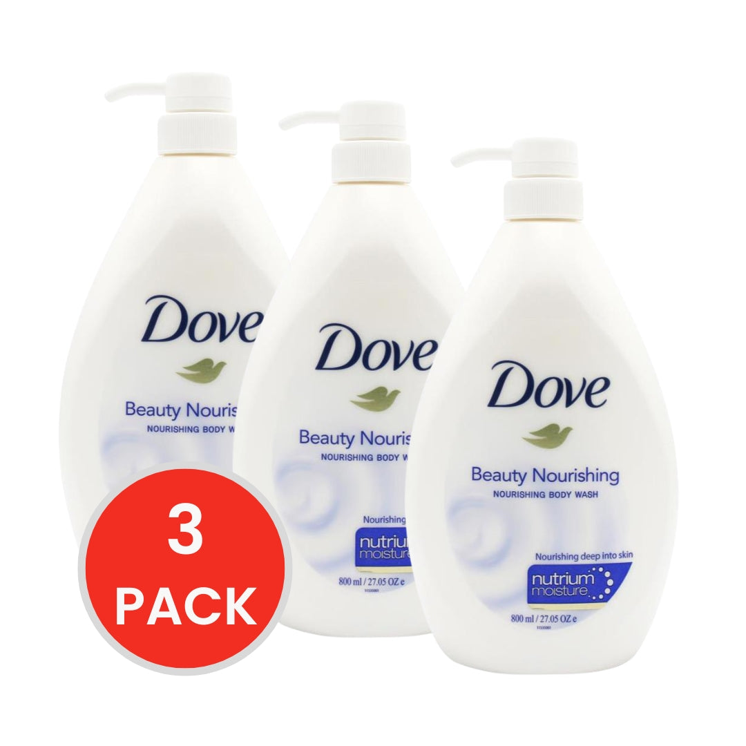 Dove Body Wash Beauty Nourishing 800ml (3x Pack)