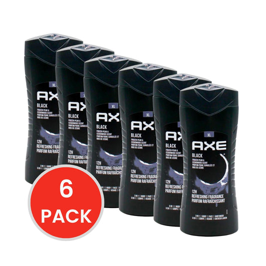 Axe 3 In 1 Body Face And Hair Wash Frozen Pear And Cedarwood Scent 400ml (6x Pack)