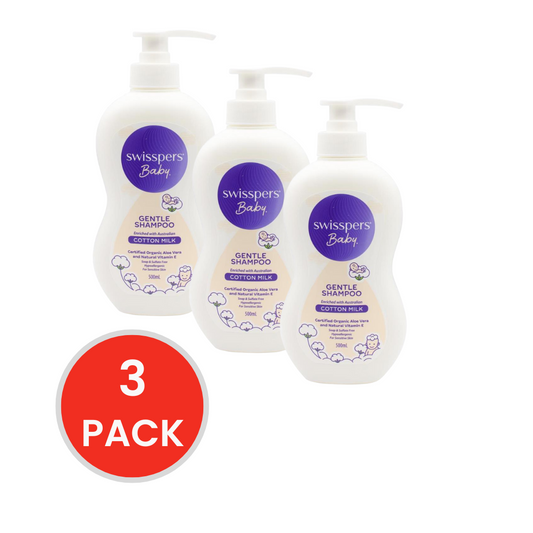 Swisspers 500ml Baby Gentle Shampoo (3x Pack)