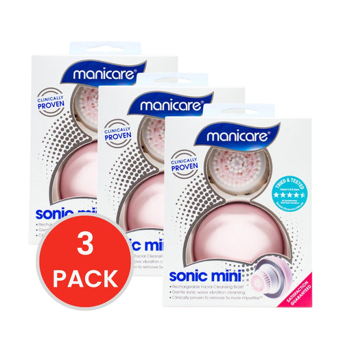 Manicare Sonic Mini Rechargeable Facial Cleansing Brush (3x Pack)