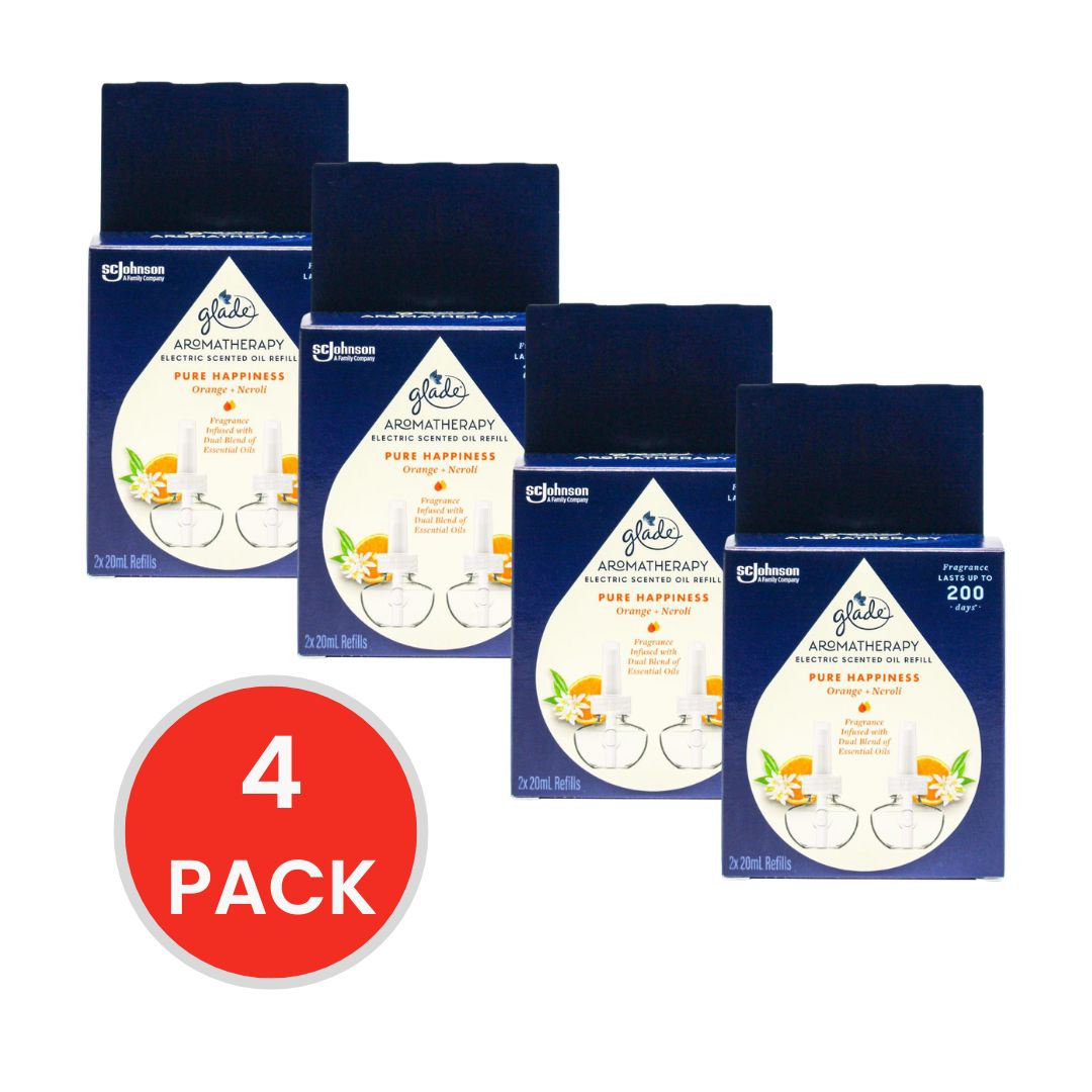 Glade Pk2 X 20ml Electric Scented Oil Refill Aromatherapy Pure Happiness Orange Neroli 20ml x 2Pk (Value Pack 8)