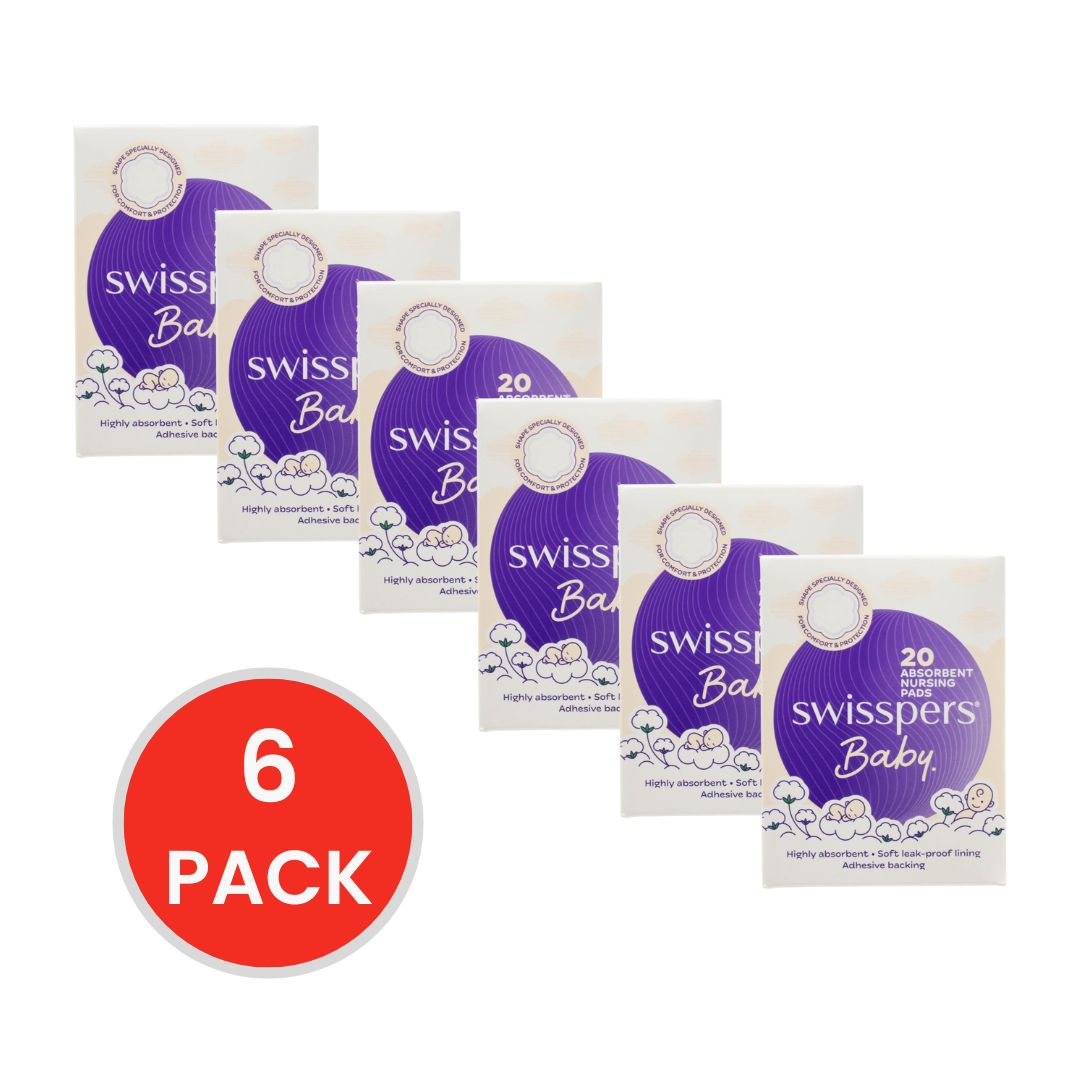 Swisspers Baby Nursing Pads Absorbent 6 x 20Pk (Value Pack 120)