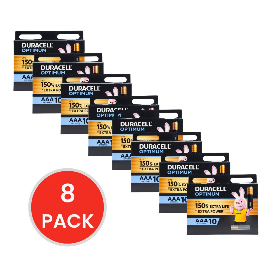 Duracell Optimum Pk10 AAA Batteries 8 x 10Pk (Value Pack 80)
