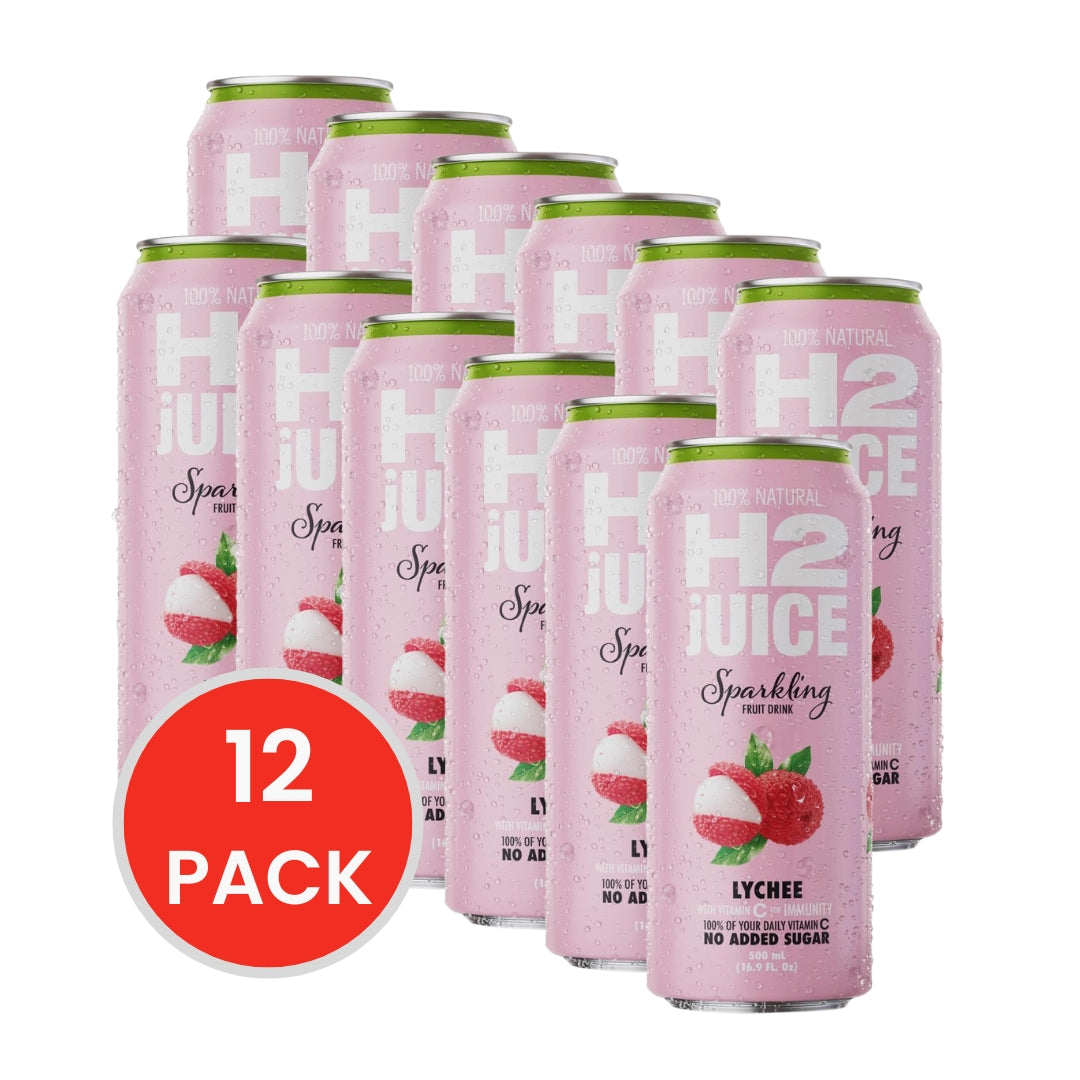 H2 Juice Sparkling Lychee 500ml Can (12x Pack)