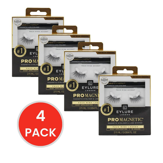 Eylure London Lashes And Eyeliner Pro Magnetic Faux Mink Accent (4x Pack)