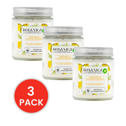 Air Wick 205g Candle Botanica Pineapple And Tunisian Rosemary (3x Pack)