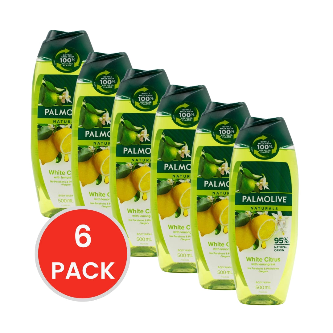 Palmolive Naturals Body Wash Refreshing White Citrus 500ml (6x Pack)