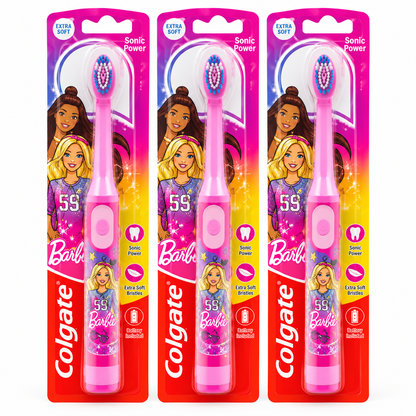 Colgate Sonic Power Barbie Extra Soft Kids Electric Toothbrush 3 Pack