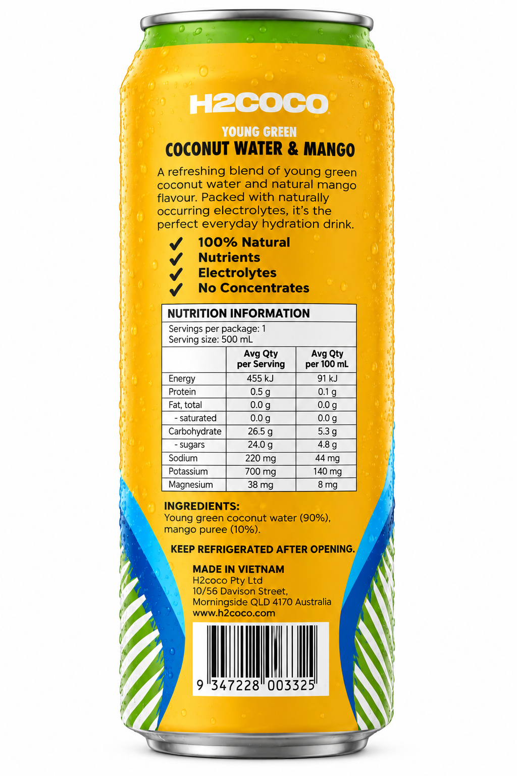 H2 Coco Coconut Water & Mango 500mL x 12