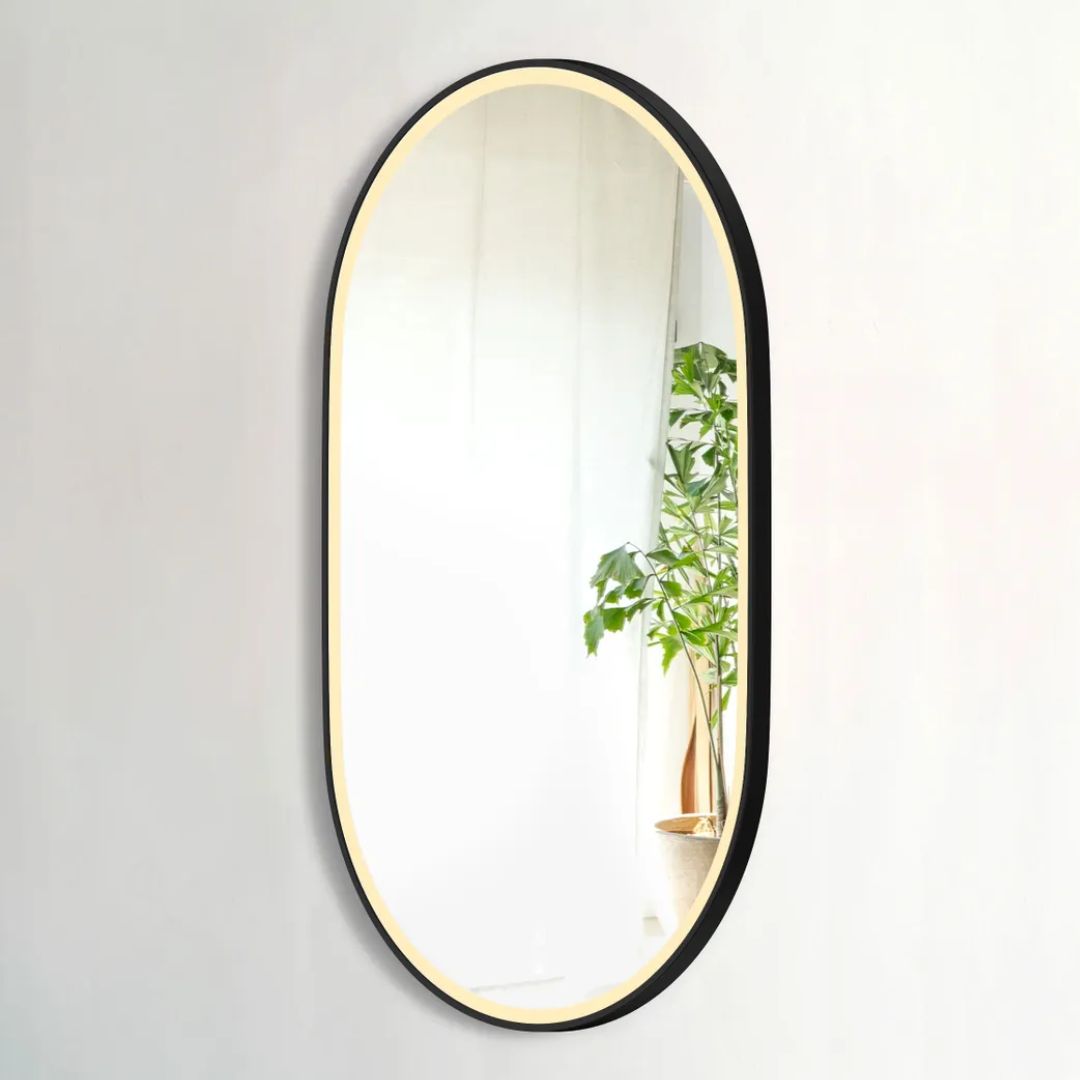 LED Noosa 1200(W)x750(H) Black Metal Frame Mirror- Install Horizontal or Vertical