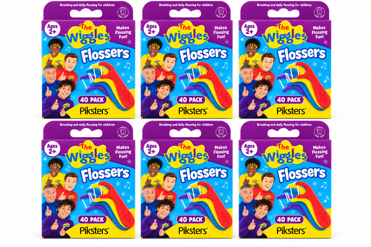 Piksters The Wiggles Kids Flossers 40 Pack x 6