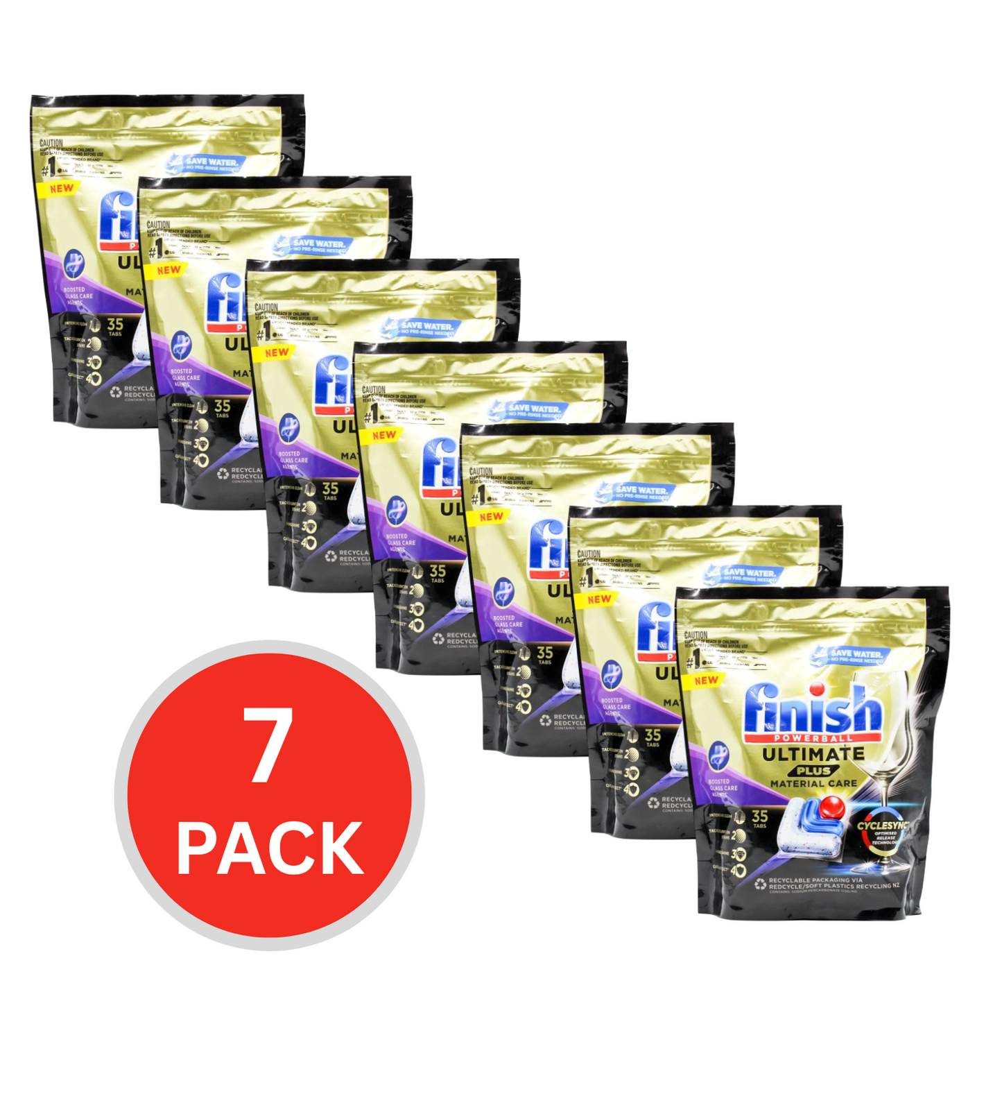 Finish Dishwasher Tablets Ultimate Plus 7 x 35Pk (245 Tablets)