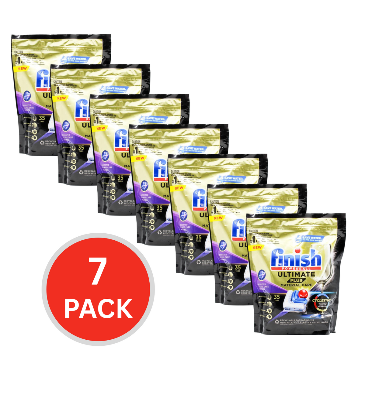 Finish Dishwasher Tablets Ultimate Plus 35 Pack (7 Pack, 245 Tablets)
