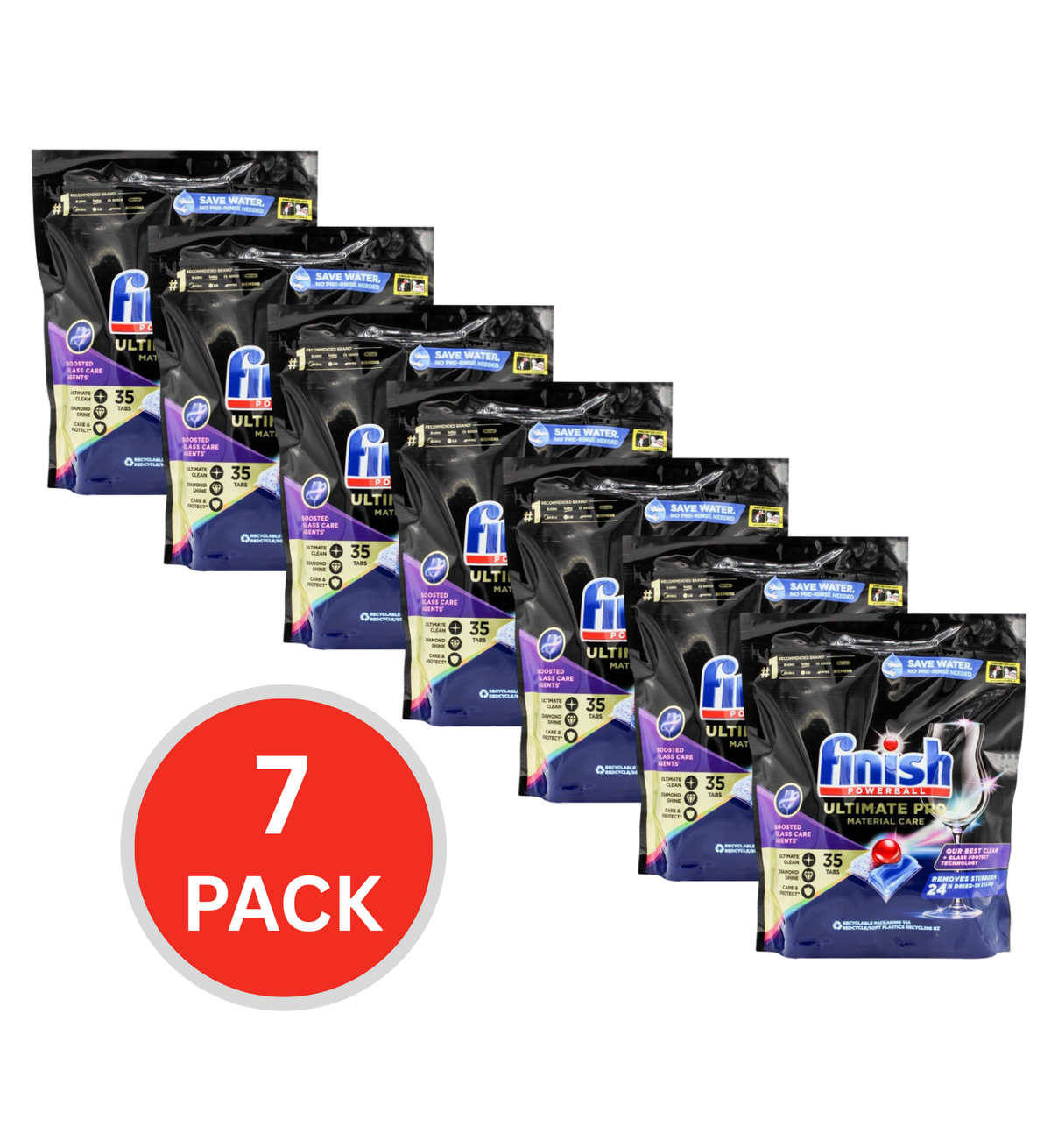Finish Powerball Dishwashing Tablets Ultimate Pro 35 Pack (7 Pack, 245 Tablets)
