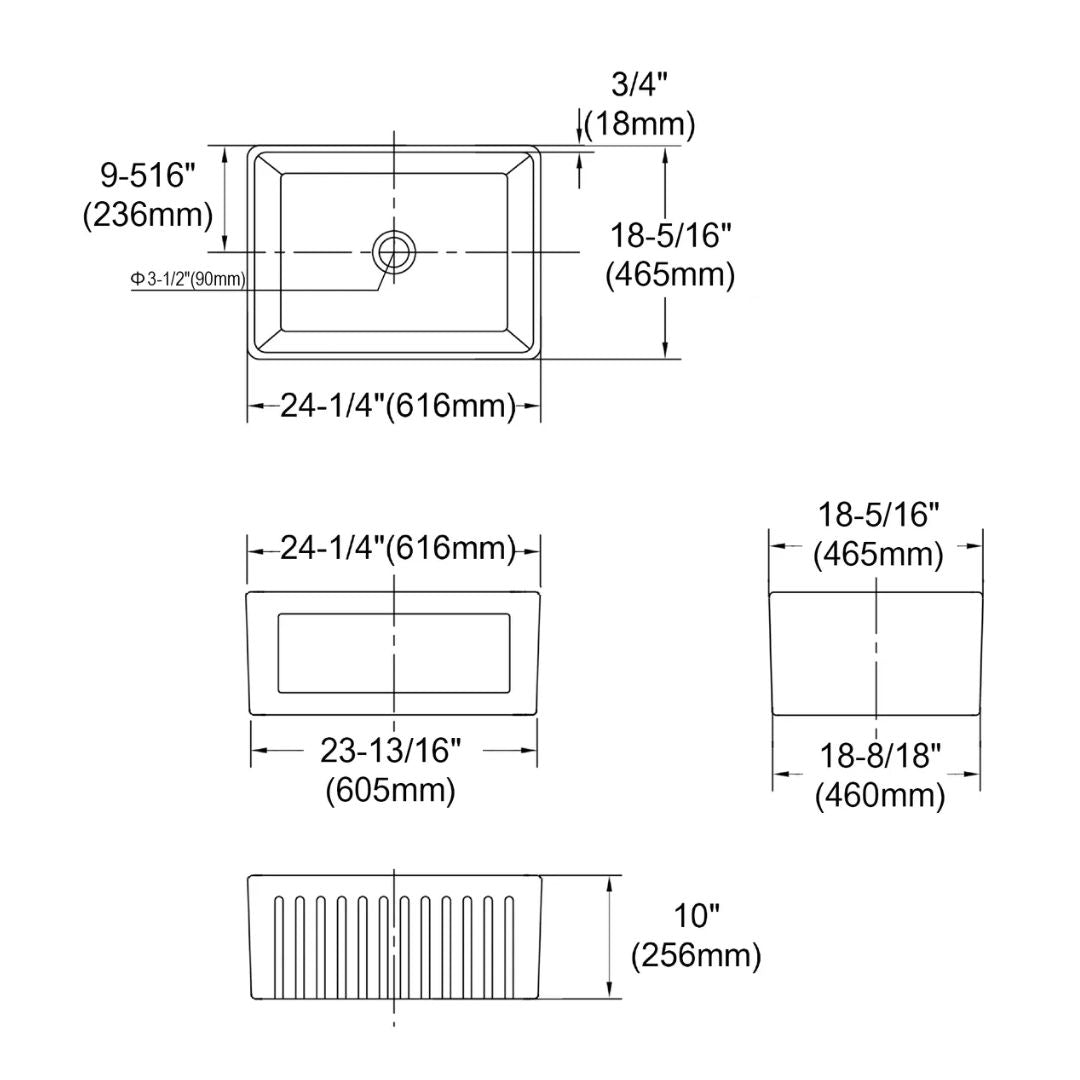 Hampshire 616x465x256 Butler Sink