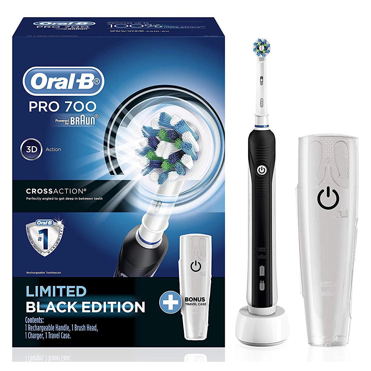ORAL B ELECTRIC TOOTHBRUSH PRO 700 CROSSACTION LIMITED BLACK EDITION