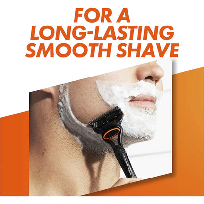 GILLETTE PK2 RAZOR BLADES FUSION 5 PLUS HANDLE LONG LASTING SMOOTH SHAVE