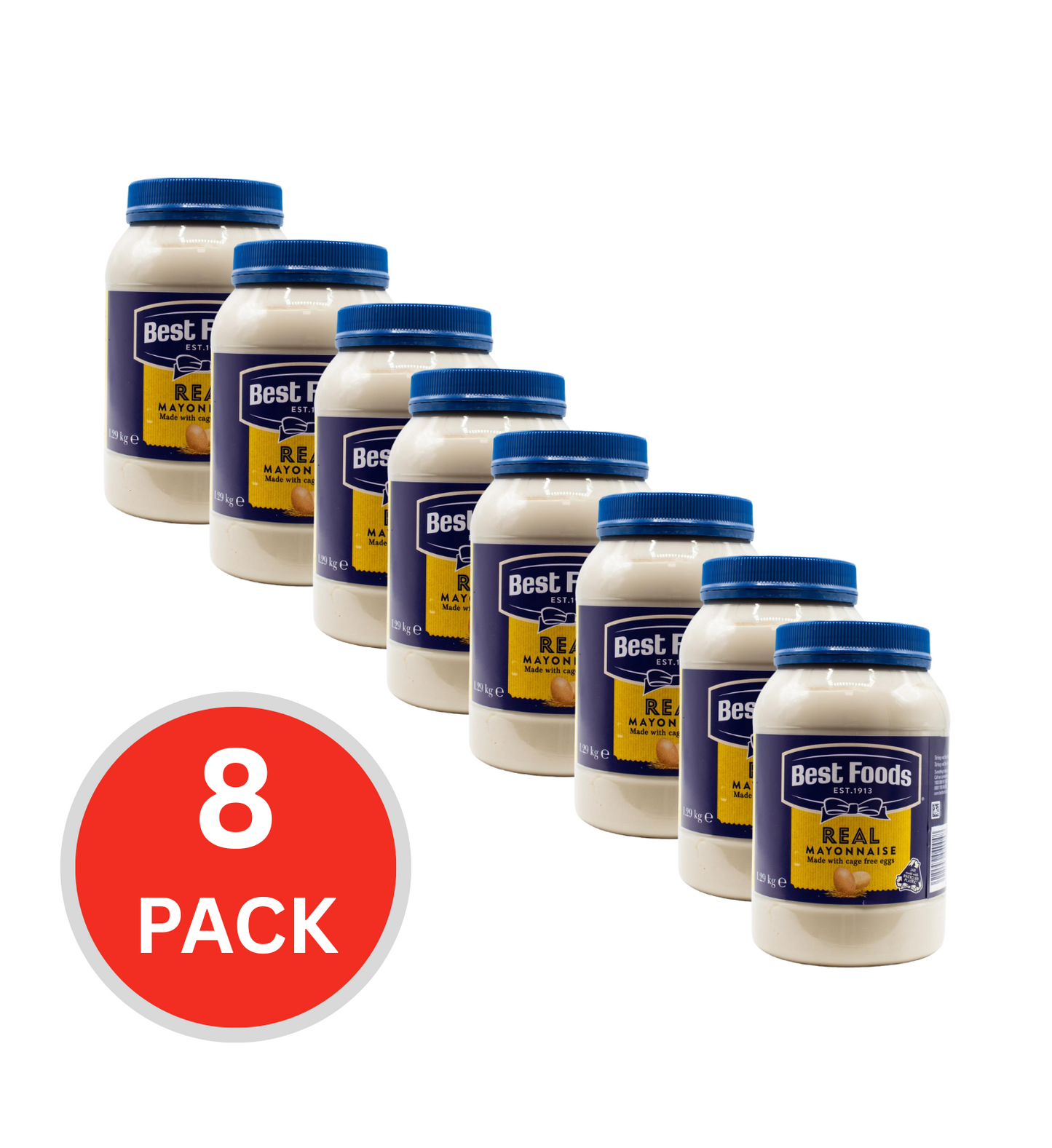 Best Foods 1.29kg Real Mayonnaise (8x Pack)