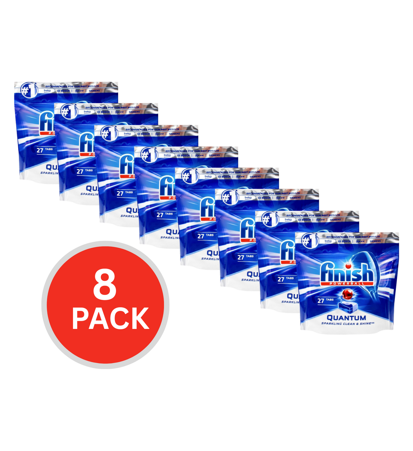 Finish Powerball Dishwashing Tablets Quantum 8 x 27Pk (216 Tablets)