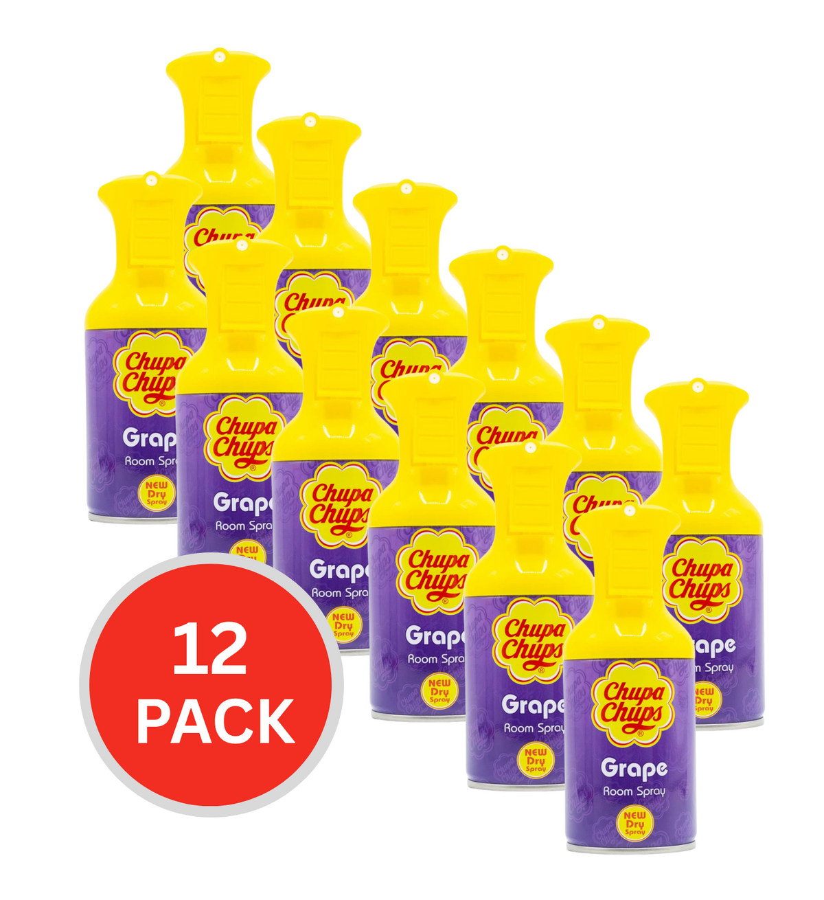 12PK Chupa Chups 250ml Room Spray Grape