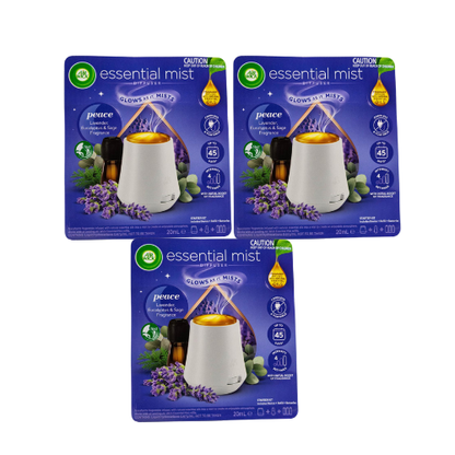 Air Wick Essential Mist Diffuser Peace Lavender Eucalyptus & Sage 20mL (3 Pack)