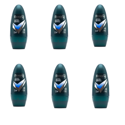 Rexona Men Roll On Deodorant Active Bright 72H 45mL (6 Pack)