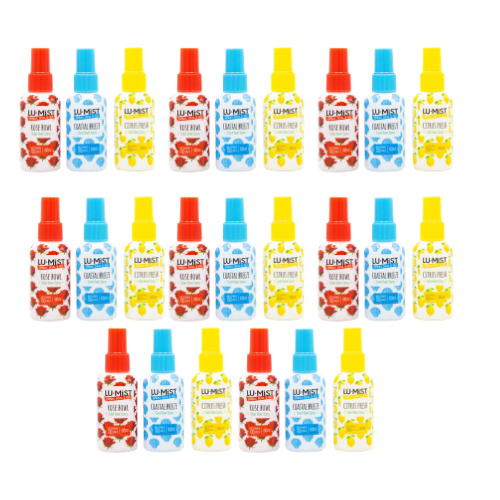 Lumist Toilet Bowl Spray Ast 60mL Rose Bowl x4 Coastal Breeze x10 Citrus Fresh x10 (24xPack)