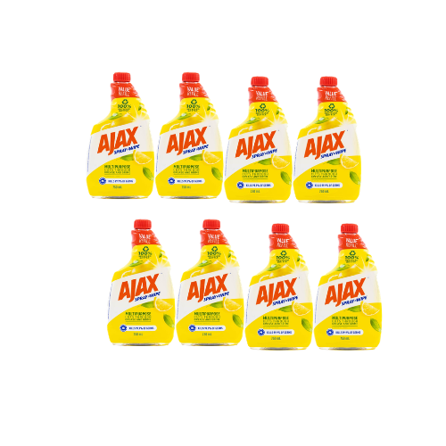 AJAX 750mL Spray N Wipe Multi-Purpose Refill Spray Lemon Citrus (8 Pack)