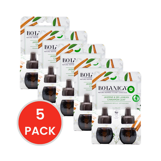 AIR WICK PK2 x19mL FRAGRANCE REFILL BOTANICA JASMINE AND SRI LANKAN CINNAMON LEAF 19ml x 2Pk (Value Pack 10)