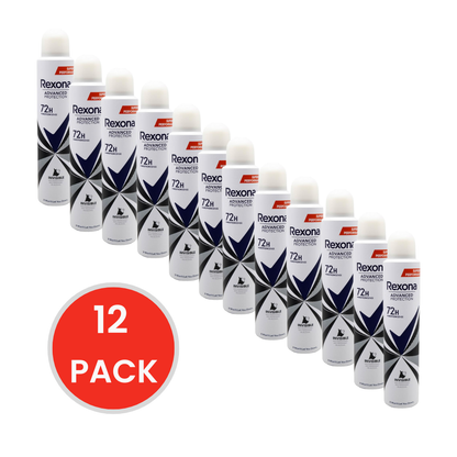 Rexona 130g / 200mL Antiperspirant Advanced Protection 72H Motion Sense 0% Alcohol Invisible (12 Pack)