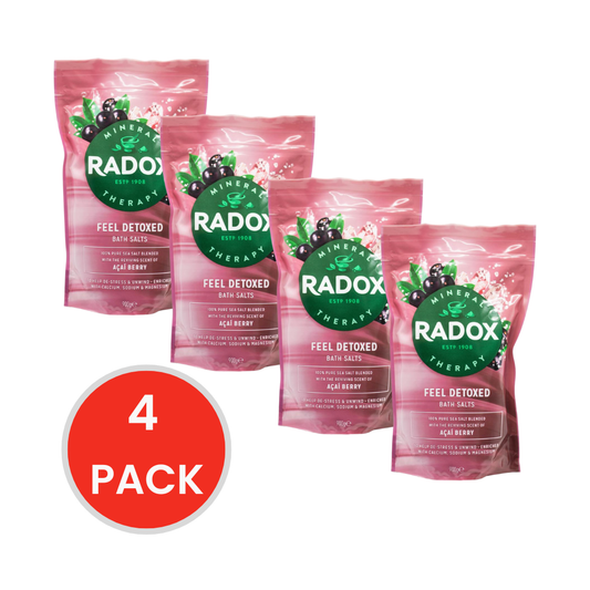 Radox 900g Bath Salts Feel Detoxed Acai Berry (4 Pack)