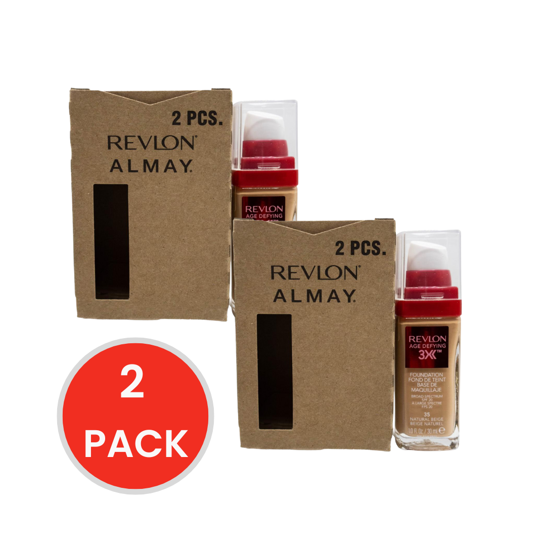 Revlon 30mL Foundation Age Defying SPF20 Natural Beige 35 (2 Pack)