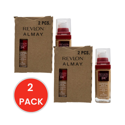 Revlon 30mL Foundation Age Defying SPF20 Soft Beige 30 (2 Pack)