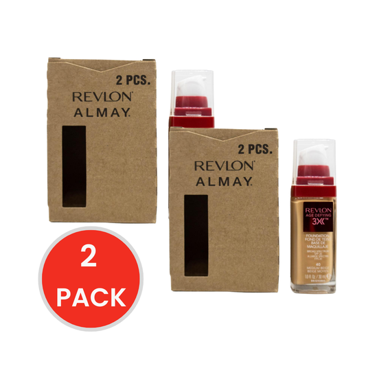 Revlon 30mL Foundation Age Defying SPF20 Medium Beige 40 (2 Pack)