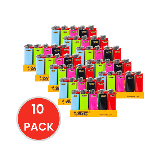 Bic Lighters Mini Assorted Colours (10 Pack)