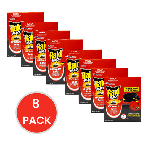 Raid Cockroach Baits Max Child Resistant Bait Station 2.5g (8 Pack)
