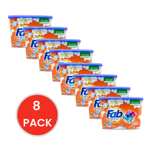 Fab 312g Laundry Capsules Front And Top Loader Fresh Blossom (8 Pack)