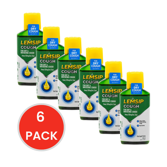 Lemsip 180mL Cough Syrup For Dry And Irritating Cough Oral Liquid Honey (6 Pack)