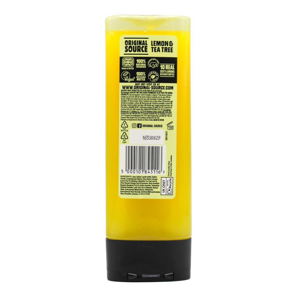 Original Source 250ml Shower Gel Zesty Lemon And Tea Tree (24x Pack)