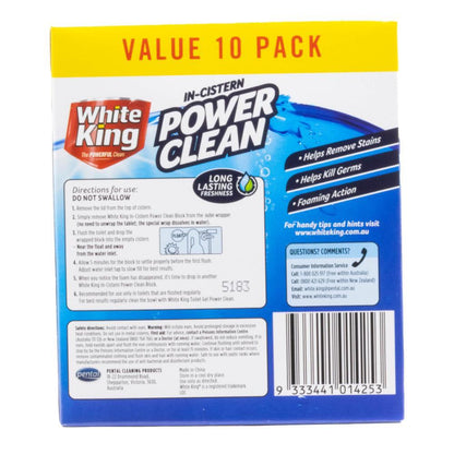 White King In-Cistern Blocks Bleach & Blue 50g PK10 (4 Pack)