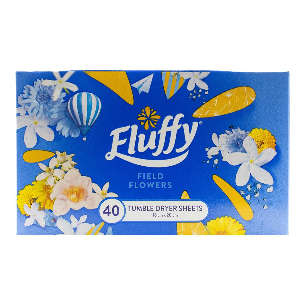 Fluffy Tumble Dryer Sheets Field Flowers 10 x 40Pk (400 Pack)