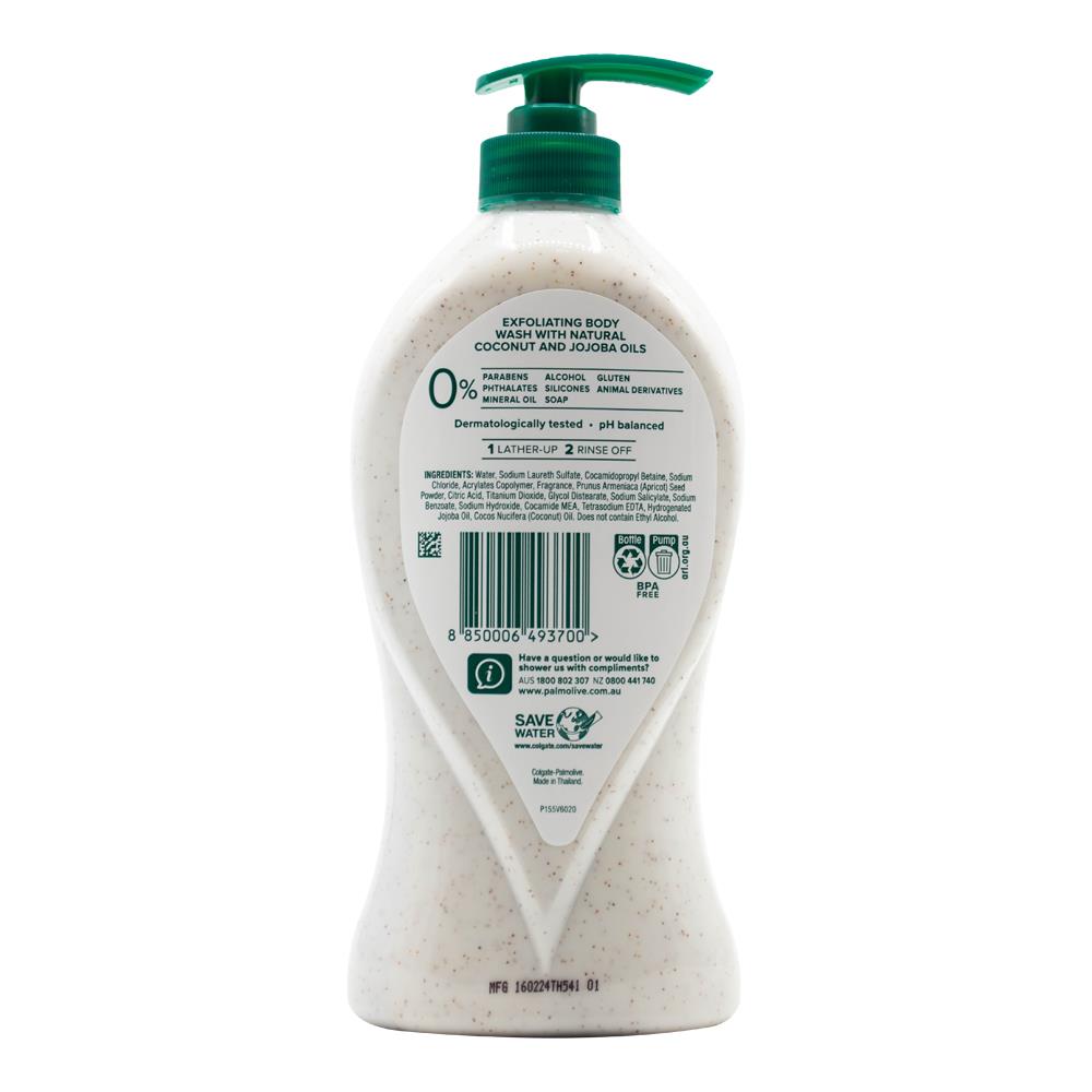 PALMOLIVE BODY WASH EXFOLIATING BODY BUTTER COCONUT & JOJOBA 750ml (4x Pack)