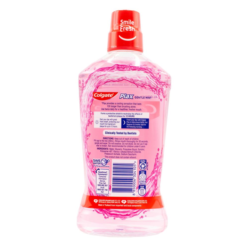 Colgate 1l Mouthwash Plax Gentle Mint (3x Pack)