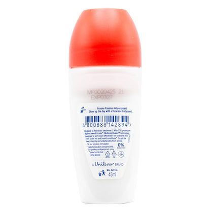 REXONA 45mL DEODORANT WOMEN ROLL ON 72 HOUR PASSION (24x Pack)