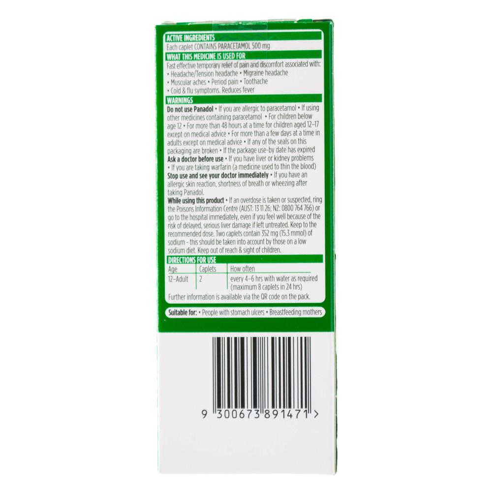 Panadol Pk16 Caplets Rapid Paracetamol 500mg (24x Pack)