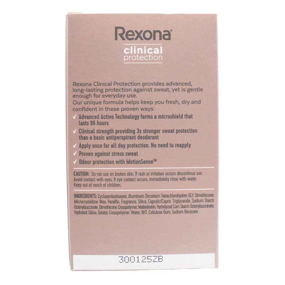 REXONA 48g / 45mL ANTIPERSPIRANT DEODORANT CLINICAL PROTECTION CREAM 96H 3X STRONGER SHEER POWDER (6x Pack)